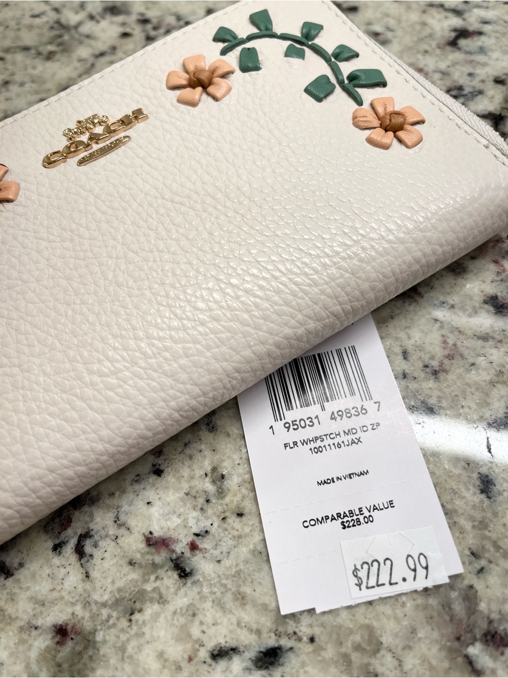Coach Floral Whipstitch Zip Wallet NWT - Picture 9 of 9
